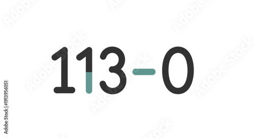 Clean graphic illustration of the numbers 113 and 0, symbolizing a dominant score, a strong lead, or a decisive outcome in a competition, metric, or data analysis context