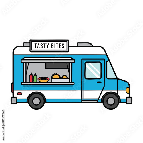 Wallpaper Mural Colorful Food Truck Illustration Torontodigital.ca