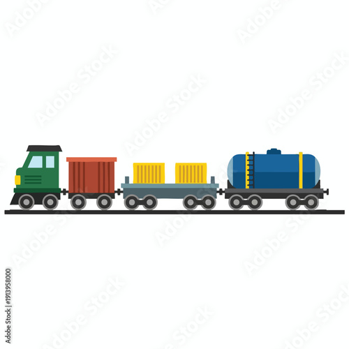 Toy Train with Containers and Tanker