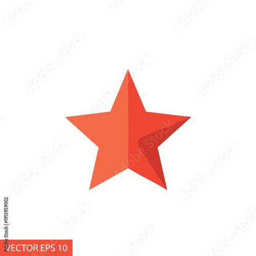 Red Star Icon on White Background