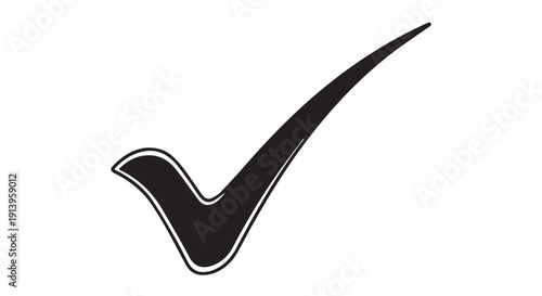 Black checkmark icon on a Transparent Background, symbolizing approval, confirmation, or correctness in a simple and modern design.