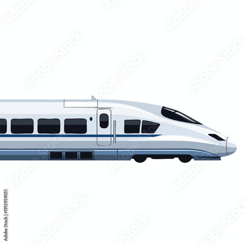 Modern High Speed Train on White Background