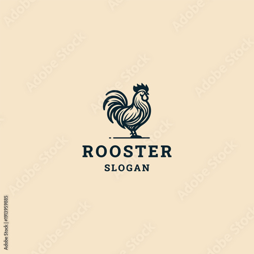Rooster logo template vector illustration design