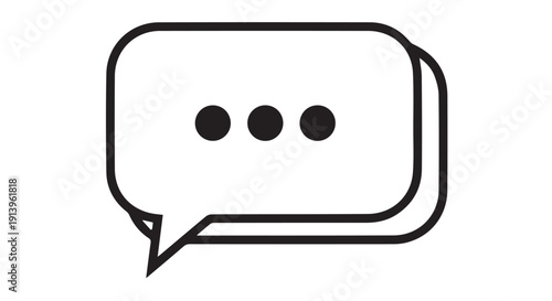 A black and white illustration of a speech bubble with three dots, symbolizing a pause or ellipsis in conversation on a plain background.