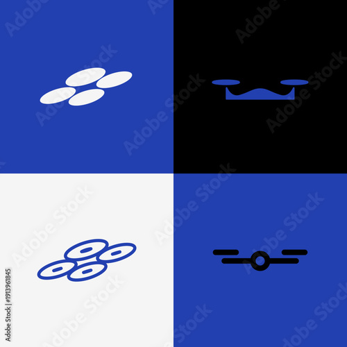 Minimalist Drone Logo Bundle Set – Simple Modern Aerial Technology Brand Identity Collection