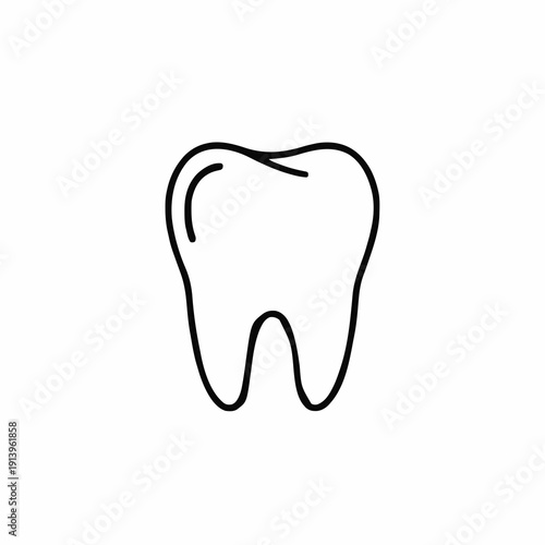 Simple Line Drawing of a Healthy Tooth on a White Background symbolizing dental care and oral hygiene.