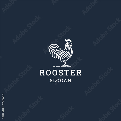 Rooster logo template vector illustration design