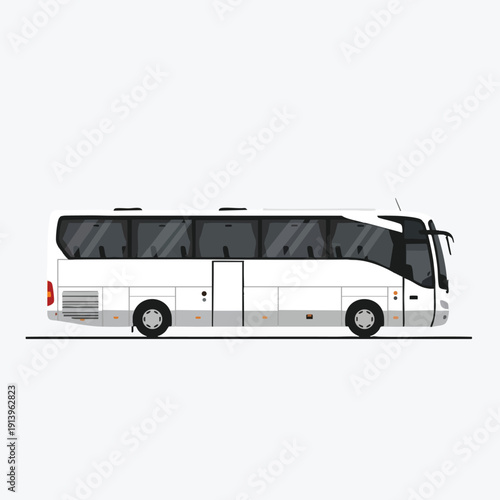 Modern White Passenger Bus for Transportation and Travel Services