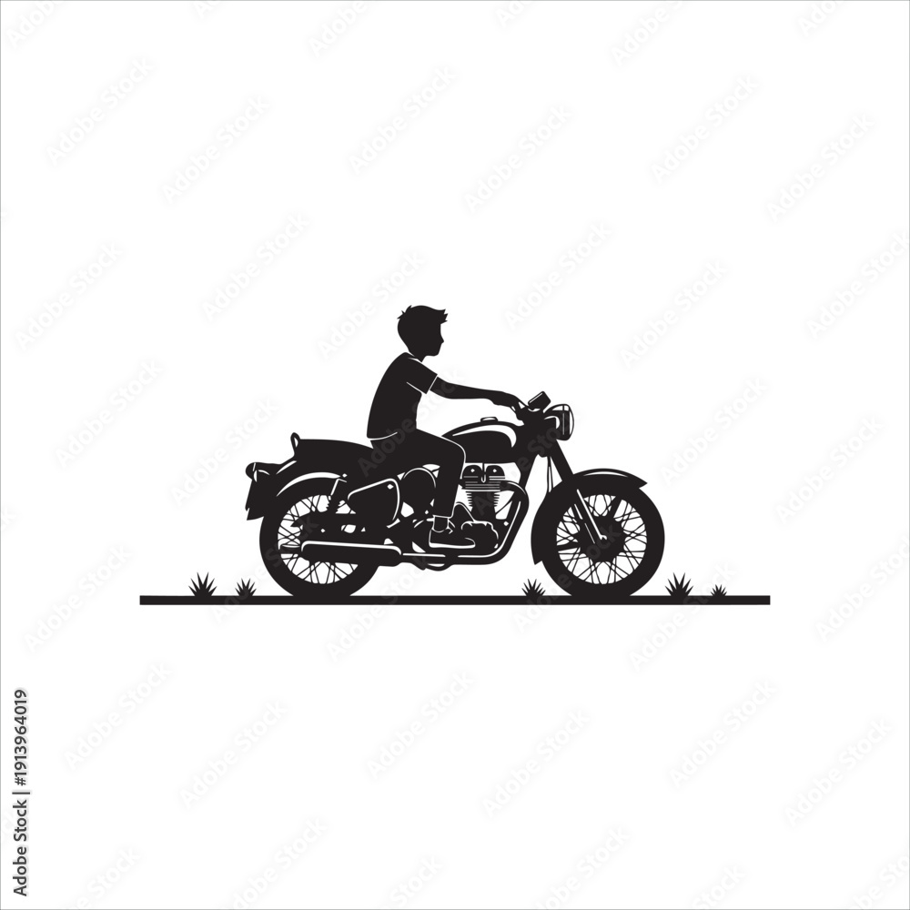 Obraz premium Minimalist Line Art Bicycle Icon - Clean Vector Graphic for Health and Fitness Concepts