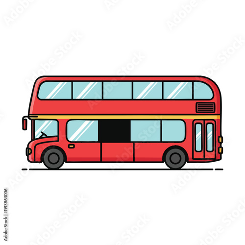 Double Decker Bus Illustration for Transport and Travel Contexts