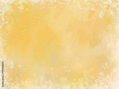 抽象背景 イエローの水彩グラデーションテクスチャ背景 かすれフレーム風のナチュラルデザインベクター素材 / Abstract Background Yellow Watercolor Gradient Texture Frame Style Vector