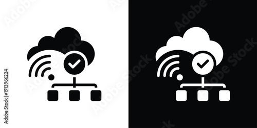 Cloud Server Icon Sheet Black And White