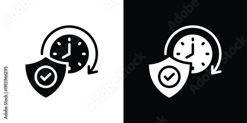 Warranty Period Icon Sheet Black And White