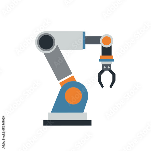 Industrial Robotic Arm with Gripper, Automation Technology, Manufacturing Machine