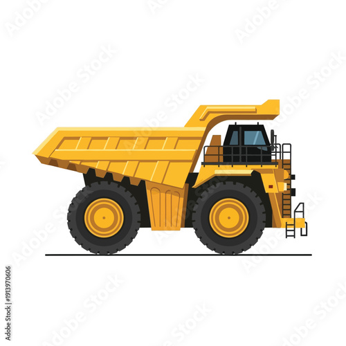 Vast Yellow Mining Dump Truck Illustration - A Study in Heavy Industry and Earthmoving Technology