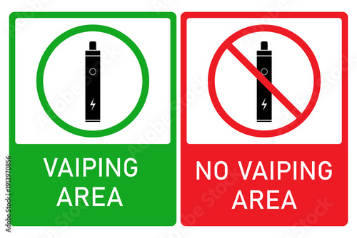No Smoking And Smoking Area Signs Pair.