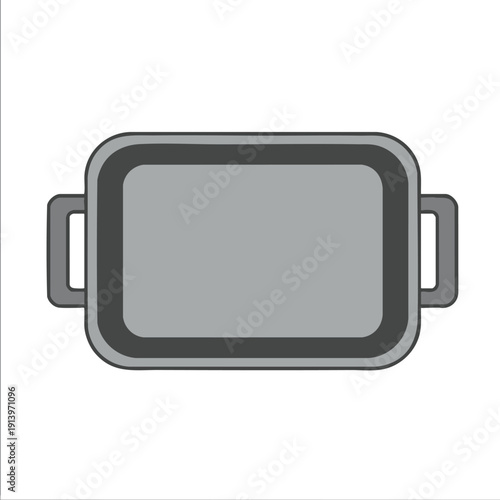 Gray Casserole Dish Illustration
