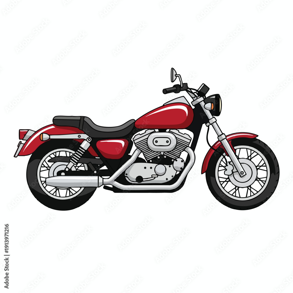 Obraz premium Red Motorcycle Illustration