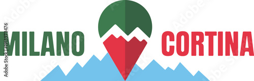 Milano–Cortina Alpine Connection Logo – Vector Symbol of City and Mountains
