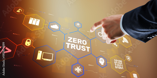 Принти на полотні Comprehensive zero trust framework with multi-layered security and real-time thr