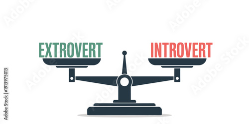Balance between extrovert and introvert personality traits on scale