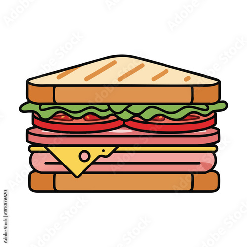 Delicious Fresh Vegetable and Cheese Sandwich on Whole Grain Bread