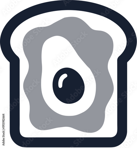 Flat Style Detailed Avocado Toast Breakfast Food and Drink Icon