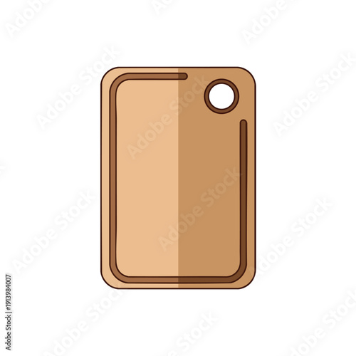 Simple Wooden Cutting Board for Kitchen Food Preparation and Cooking