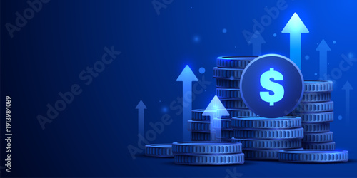 Business background, finance and investment, currency exchange concept, growth, economic graph. Vector illustration