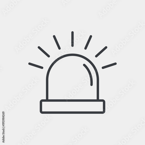 Ambulance siren icon set in flat and strokes. Suitable for graphic projects. EPS10