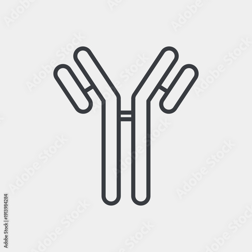 Antibody icon set in flat and strokes. Suitable for graphic projects. EPS10