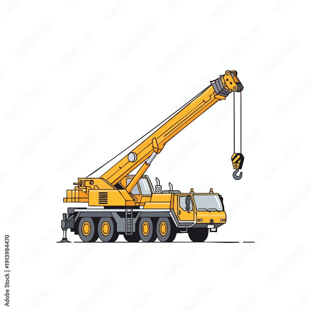 Fototapeta premium Professional mobile crane lifting heavy load for construction site