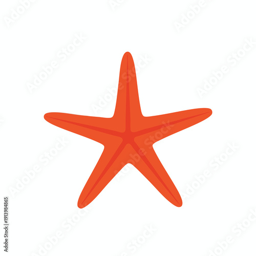 Bright Orange Starfish on a White Background for Marine and Ocean Life Themes