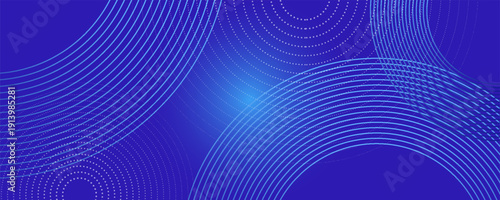 Modern abstract blue background with circular lines. Digital future technology concept. vector illustration.