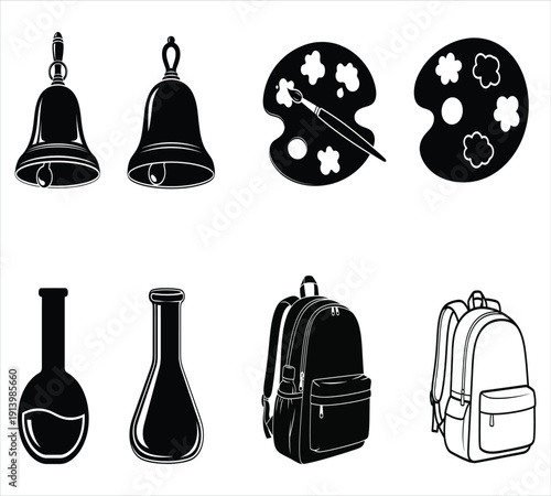School supplies and art tools clip art