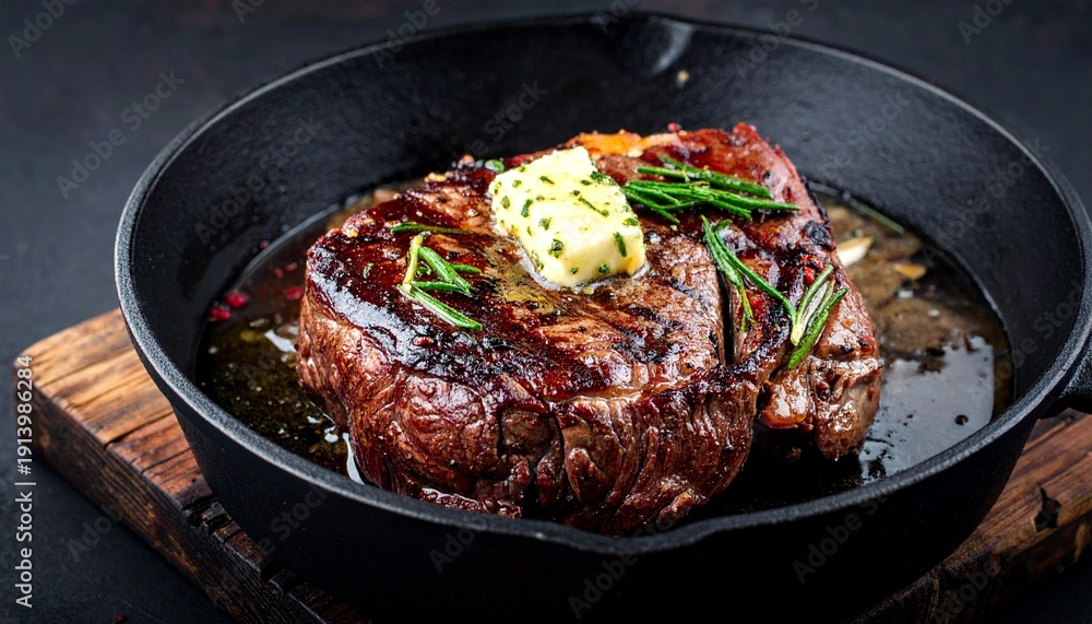 Fototapeta premium Rindersteak mit Bärlauchbutter
