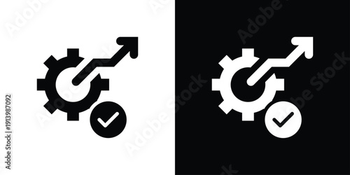 Optimization Icon Sheet Black And White