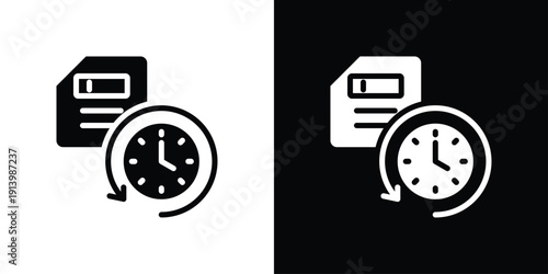 Time Savings Icon Sheet Black And White