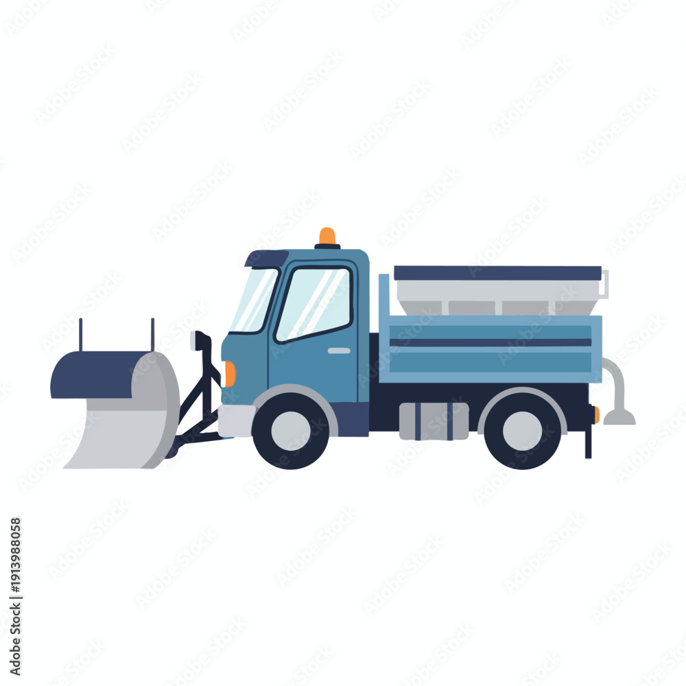 Fototapeta premium Snowplow Truck Clearing Road