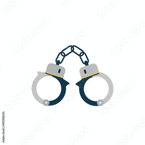 Metal handcuffs icon isolated on white