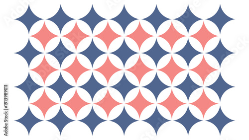 Contemporary Abstract Pattern of Interwoven Diamond Shapes