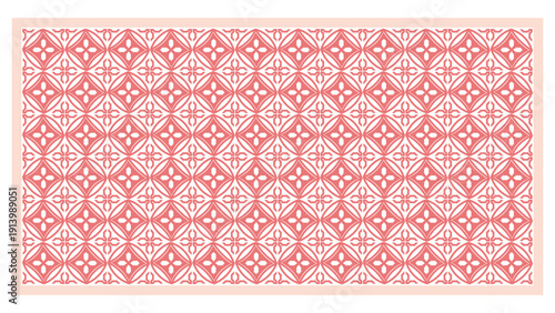 Geometric Pattern With Subtle Pink Floral Motifs