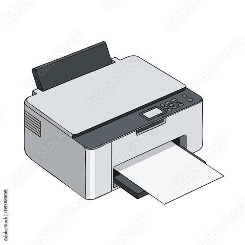Office Printer with Paper Tray