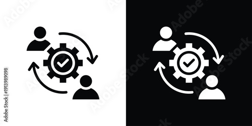 Lean Management Icon Sheet Black And White