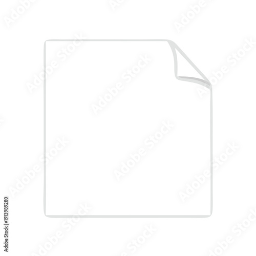 Blank Paper Sheet with Folded Corner