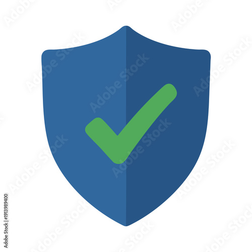 Shield Icon with Checkmark Symbolizing Security and Approval