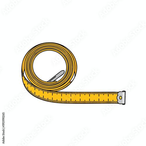 Close up of a Flexible Measuring Tape for Tailoring and Crafting Projects