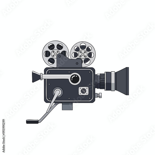 Vintage Film Camera Illustration for Creative Media Projects