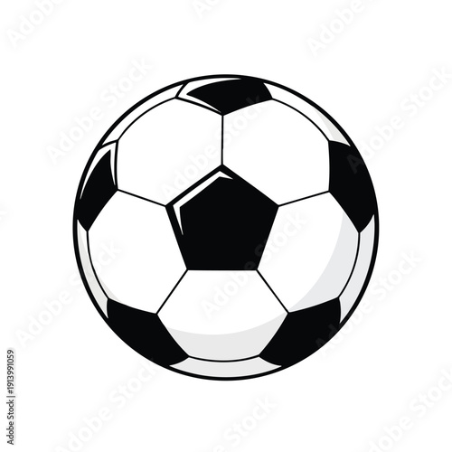 Classic Black and White Soccer Ball for Sports Recreation and Game Themes