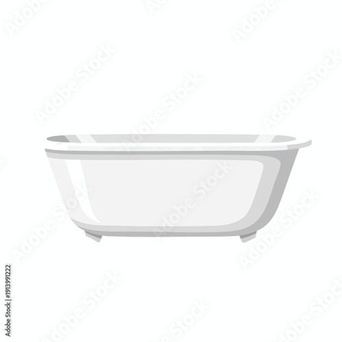 Modern White Bathtub on White Background